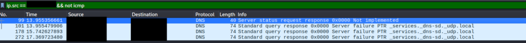 Wireshark UDPスキャンの画像