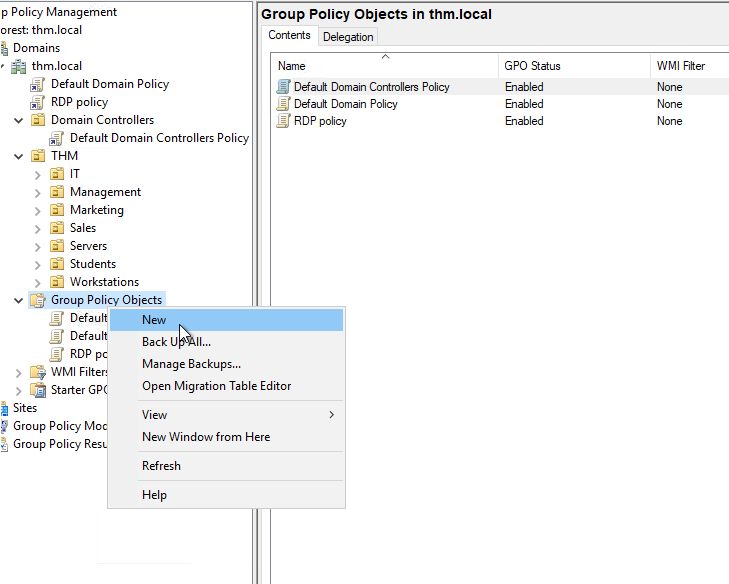 「Restrict Control Panel Access」を作成