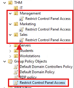 「Restrict Control Panel Access」をリンク